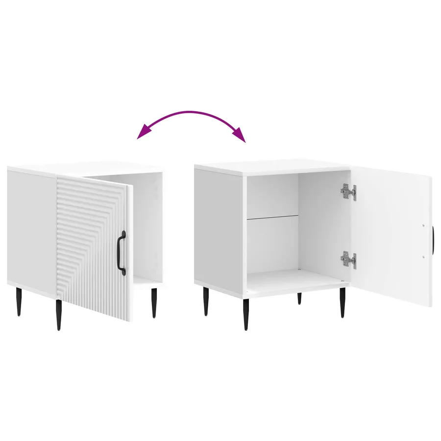 Cabinet de chevet 2 pcs Blanc brillant 43 x 34,5 x 50 cm - 12