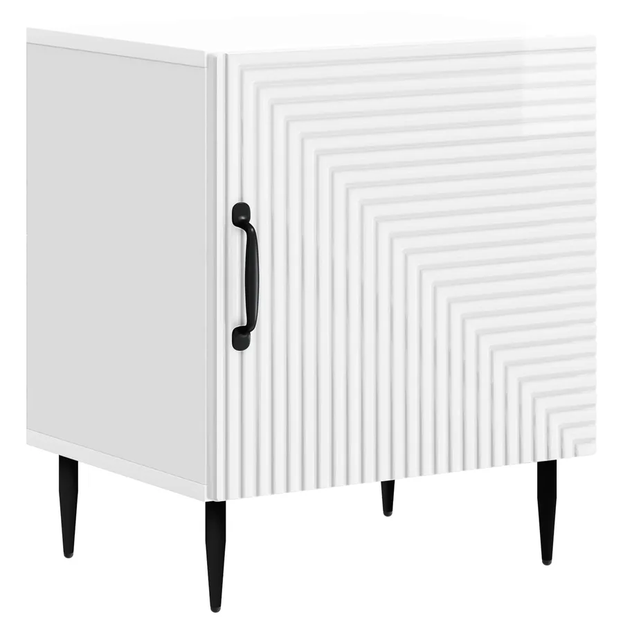 Cabinet de chevet 2 pcs Blanc brillant 43 x 34,5 x 50 cm - 5