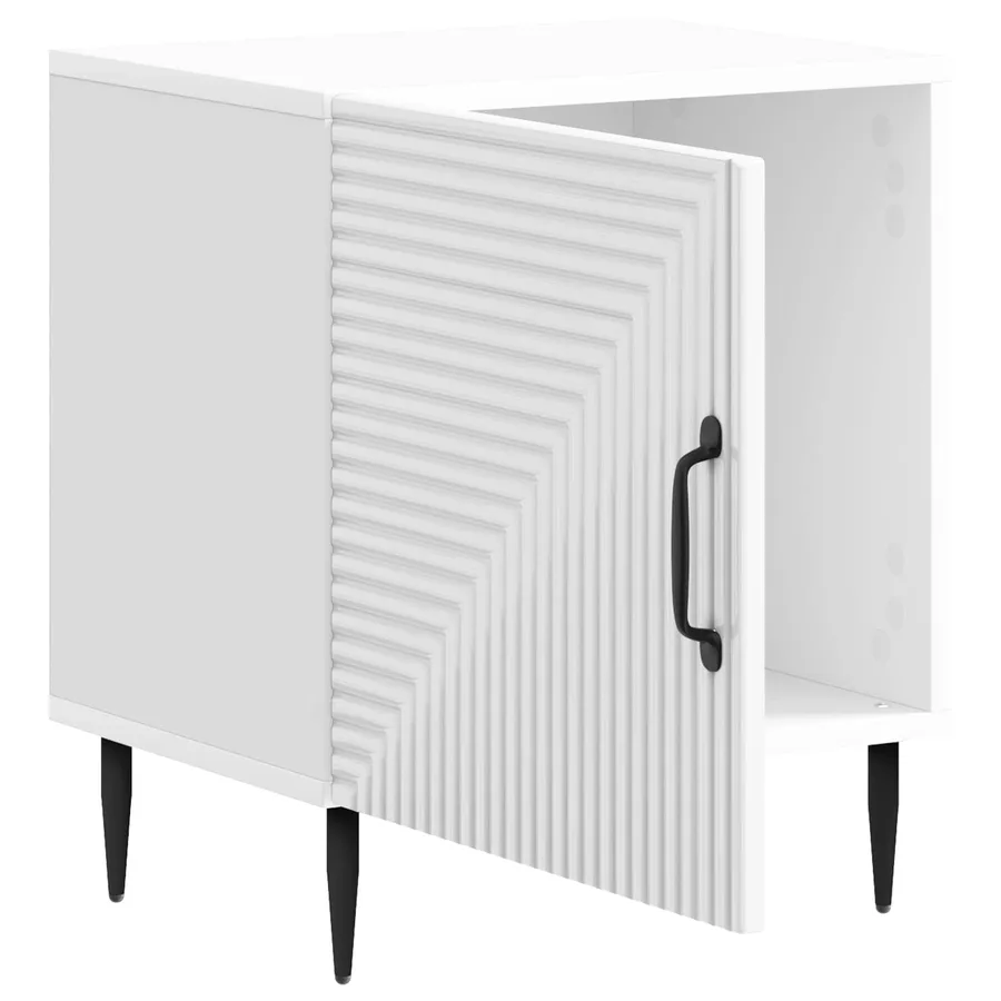 Cabinet de chevet 2 pcs Blanc brillant 43 x 34,5 x 50 cm - 6