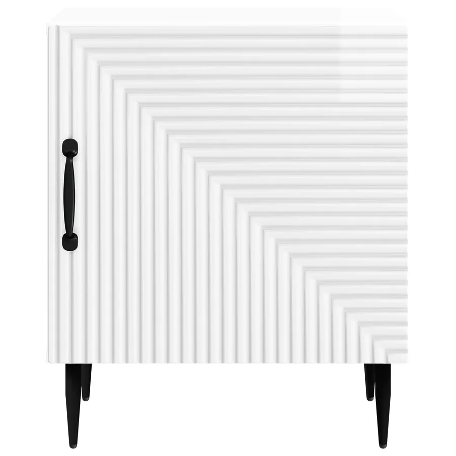 Cabinet de chevet 2 pcs Blanc brillant 43 x 34,5 x 50 cm - 7