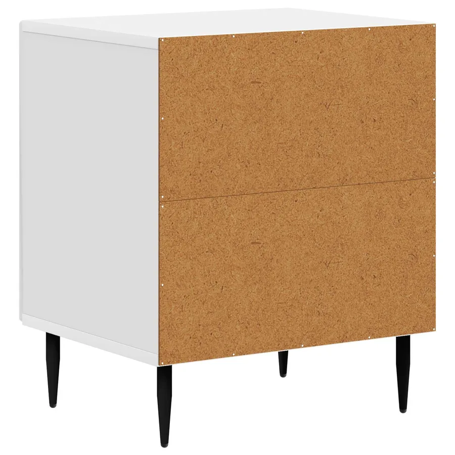 Cabinet de chevet 2 pcs Blanc brillant 43 x 34,5 x 50 cm - 9