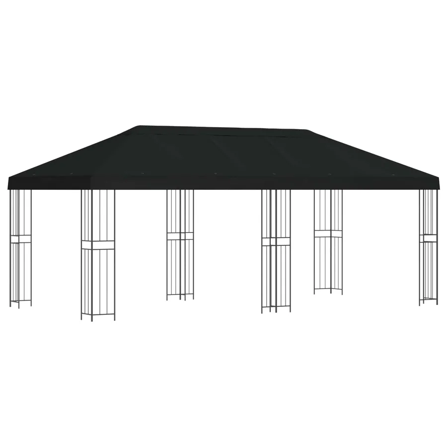 Gazebo avec murs latéraux 6 x 3 m Noir Polyester et Acier 190 - 2