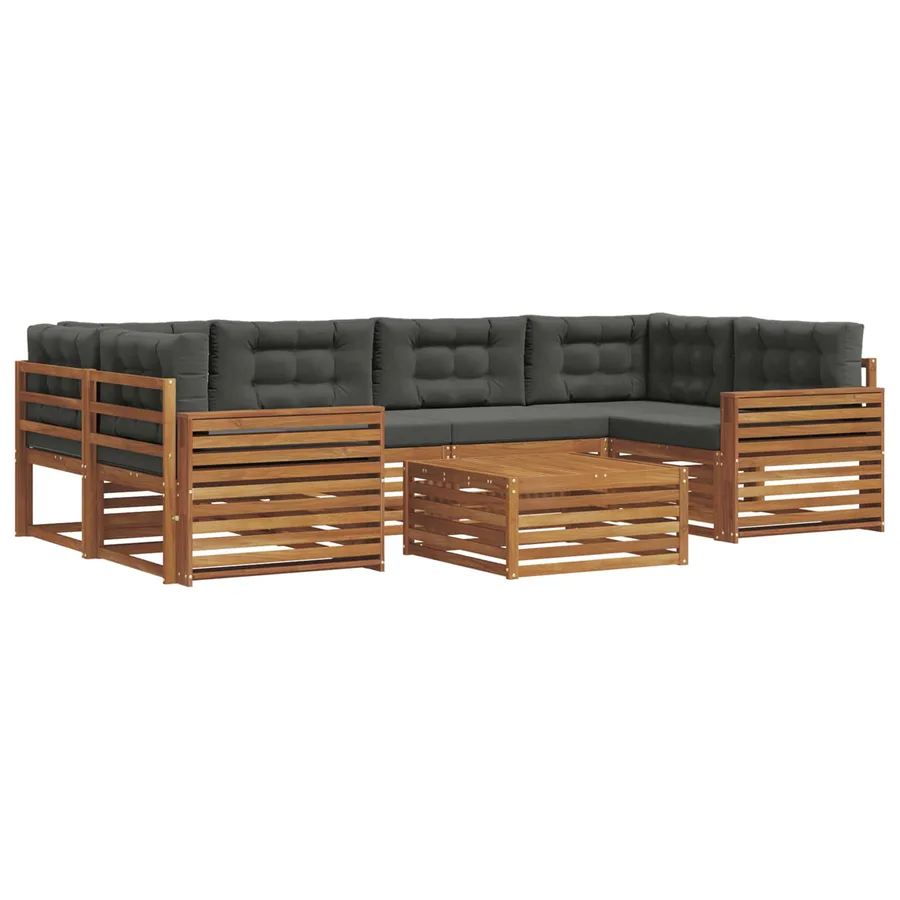 Ensemble de canapés d'extérieur 7 pcs Naturel et Anthracite - 2