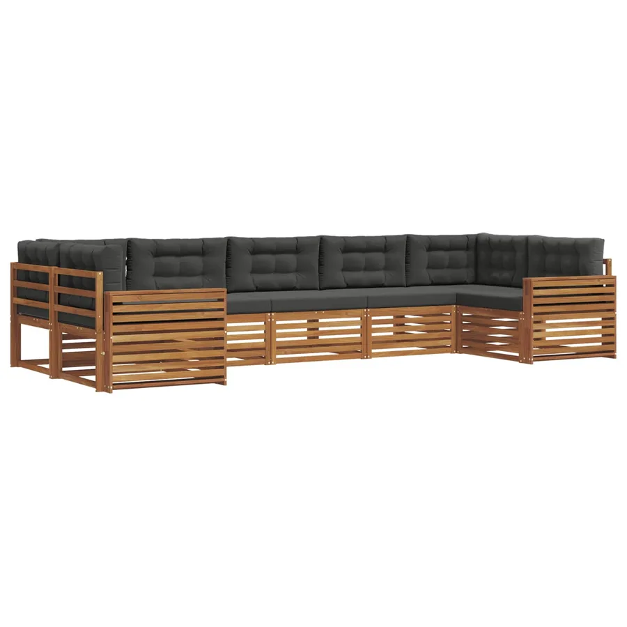 Ensemble de canapés d'extérieur 7 pcs Naturel et Anthracite - 2