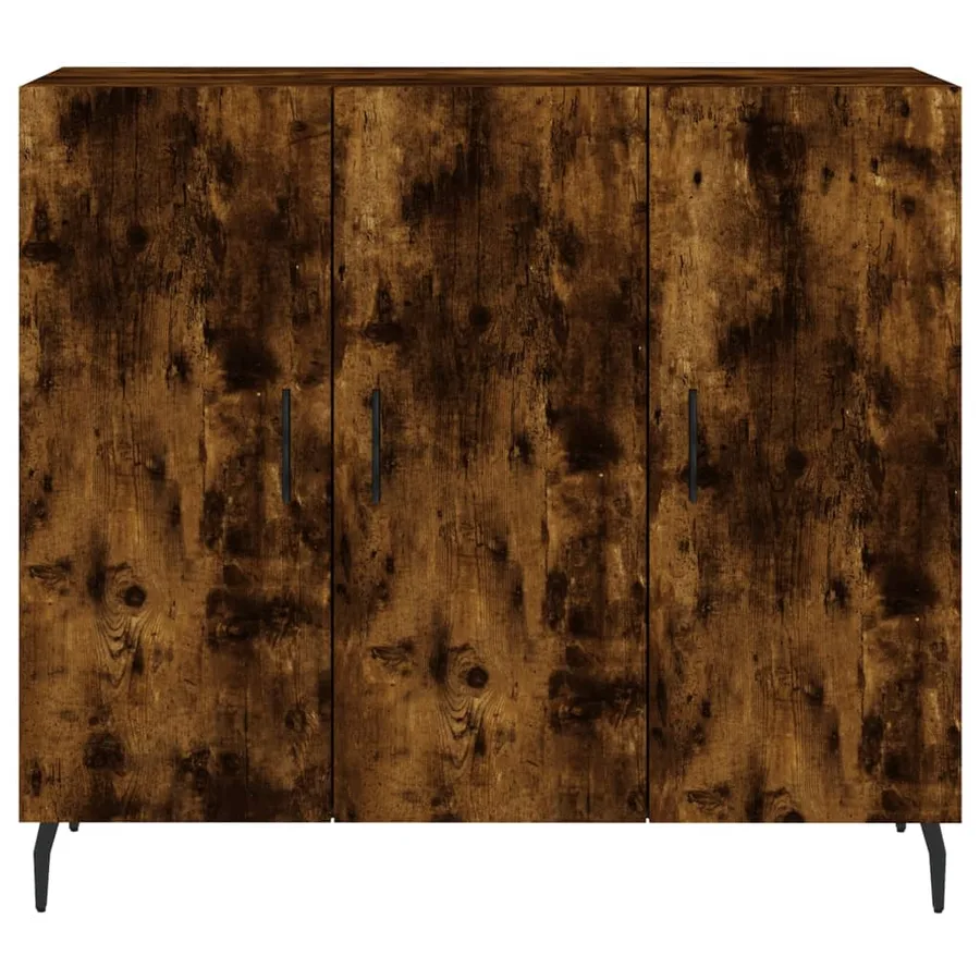 Buffet chêne fumé 90x34x80 cm bois d'ingénierie - 6