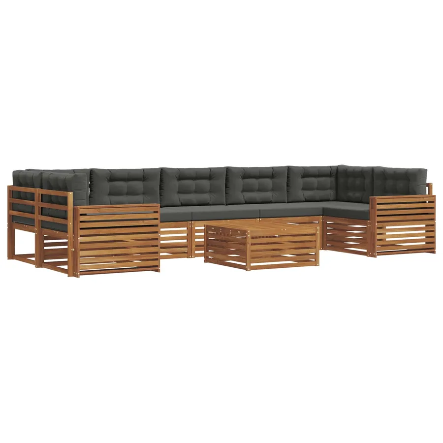 Ensemble de canapés d'extérieur 8 pcs Naturel et Anthracite - 2