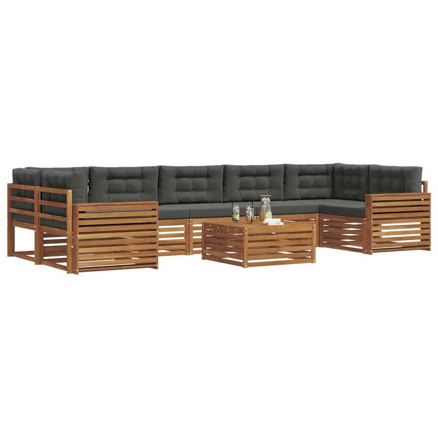Ensemble de canapés d'extérieur 8 pcs Naturel et Anthracite - 3