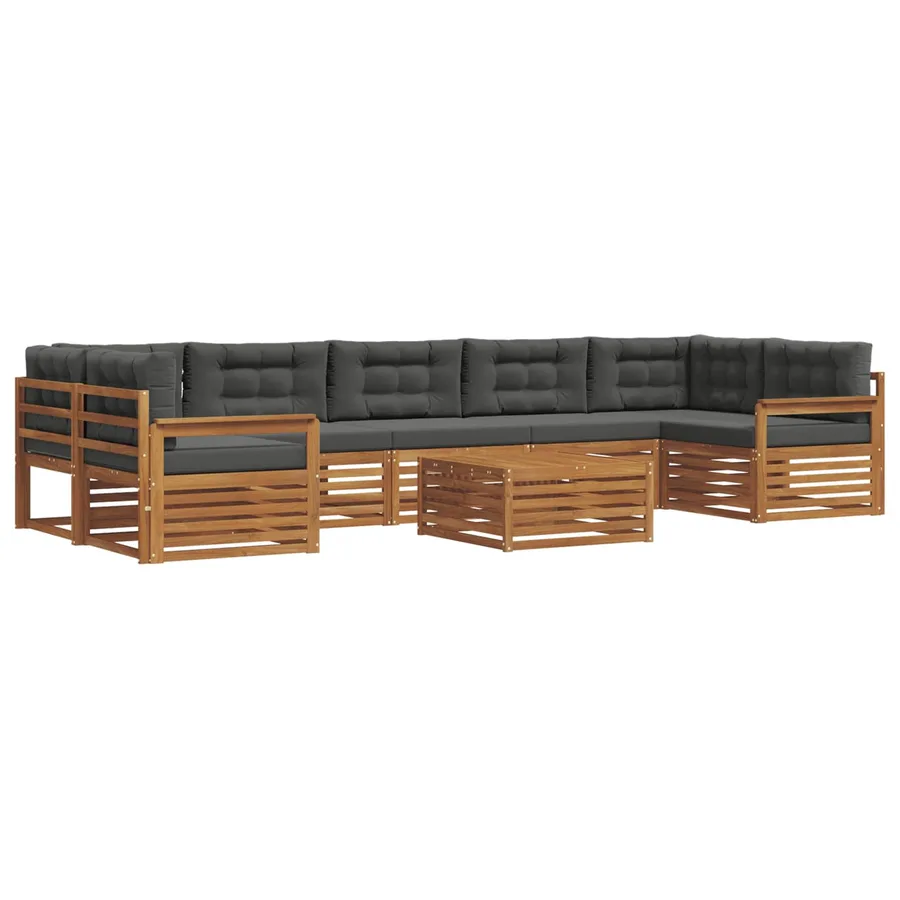 Ensemble de canapés d'extérieur 8 pcs Naturel et Anthracite - 2