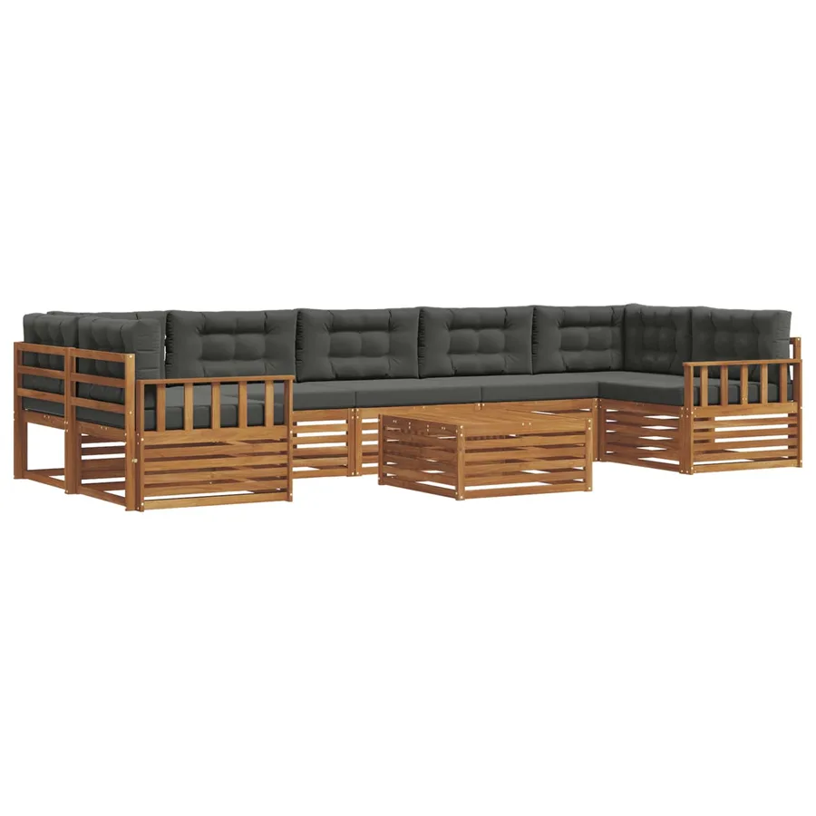 Ensemble de canapés d'extérieur 8 pcs Naturel et Anthracite - 3