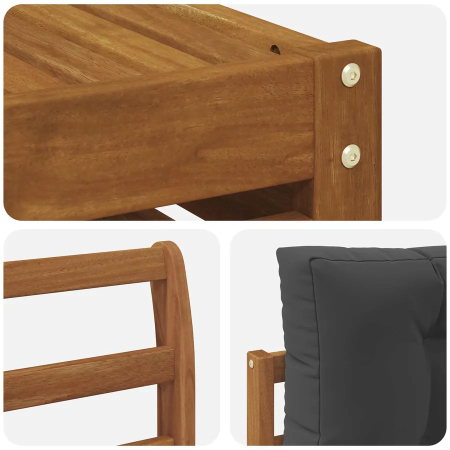 Ensemble de canapés d'extérieur 9 pcs Naturel et Anthracite - 6