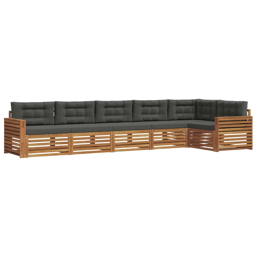 Ensemble de canapés d'extérieur 6 pcs Naturel et Anthracite - 2