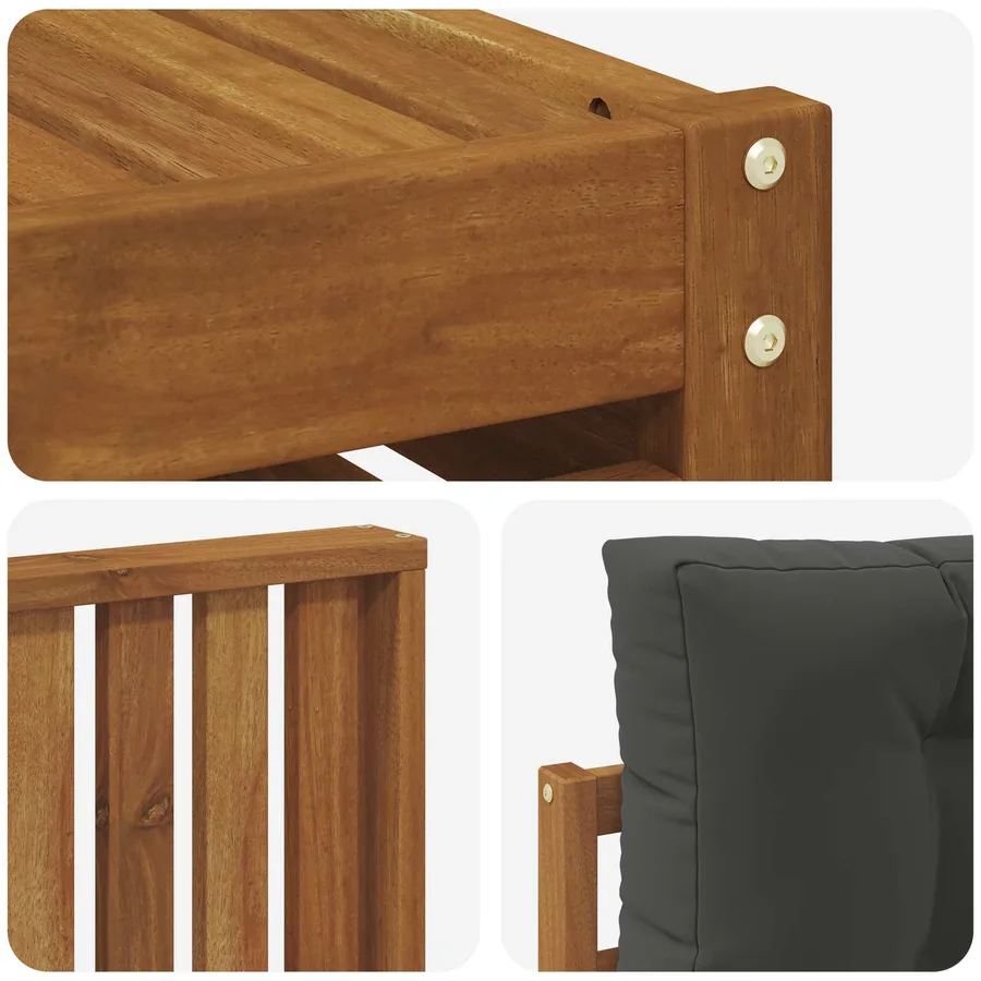 Ensemble de canapés d'extérieur 9 pcs Naturel et Anthracite - 6