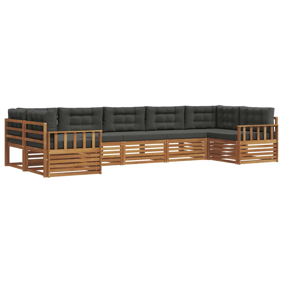 Ensemble de canapés d'extérieur 7 pcs Naturel et Anthracite - 2