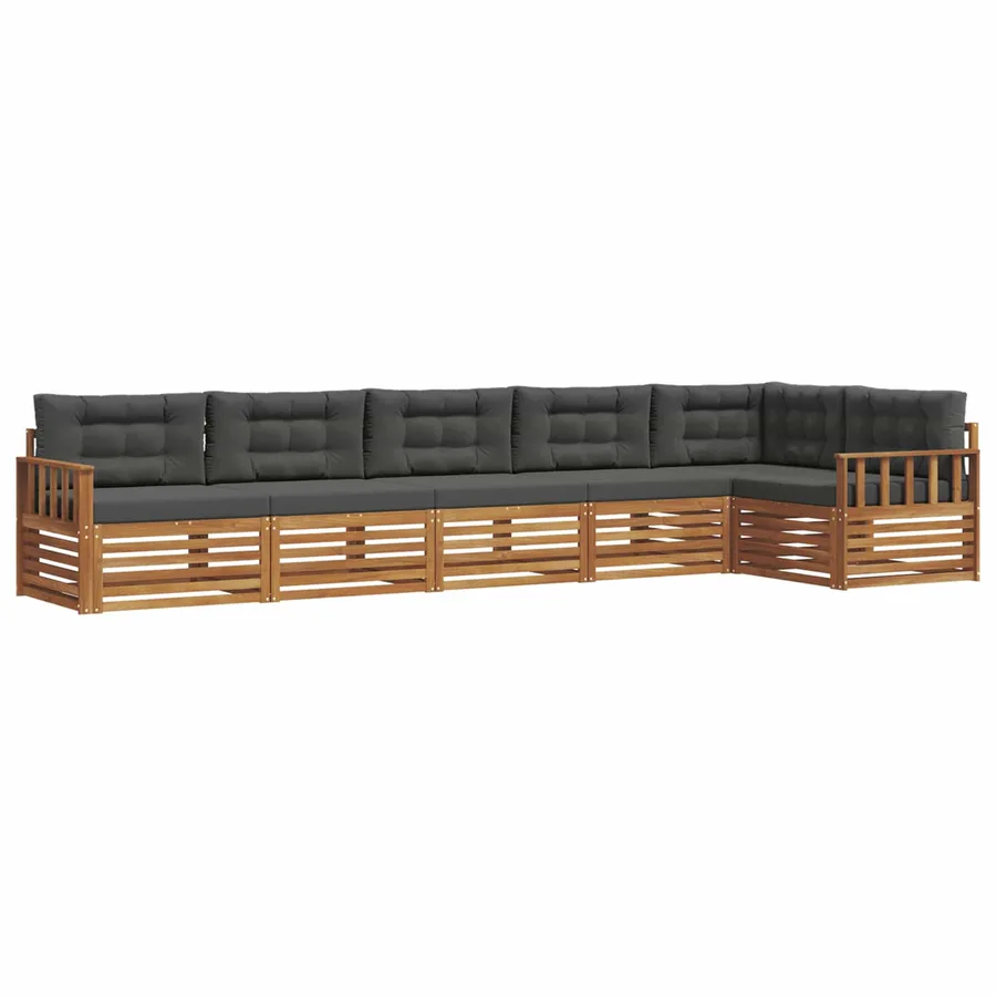 Ensemble de canapés d'extérieur 6 pcs Naturel et Anthracite - 2