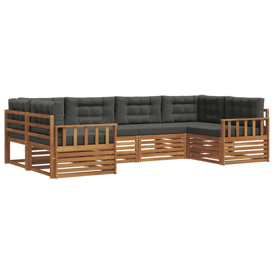 Ensemble de canapés d'extérieur 6 pcs Naturel et Anthracite - 2