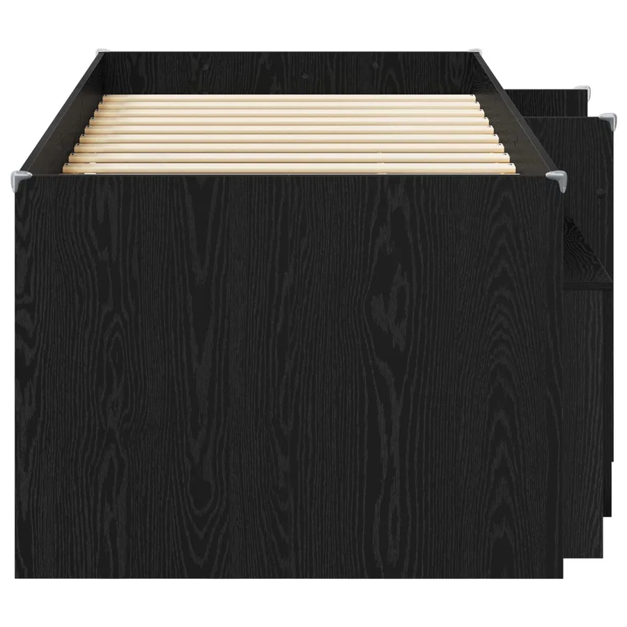 Cadre de lit en loft avec armoire 3 pc Noir Bois d'ingénierie - 4