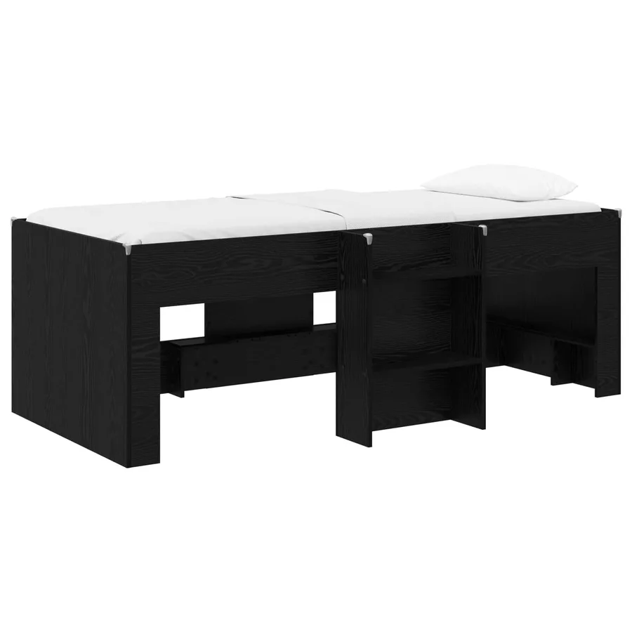 Cadre de Lit Élevé pour Enfants Chêne noir 80 x 200 cm - 2