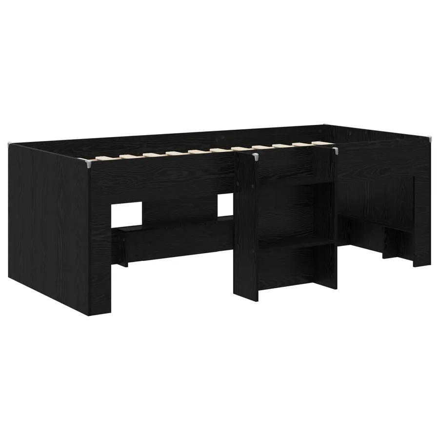 Cadre de Lit Élevé pour Enfants Chêne noir 80 x 200 cm - 4