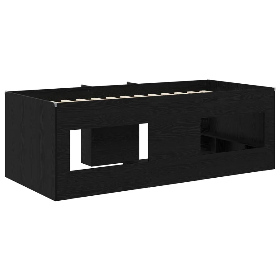 Cadre de Lit Élevé pour Enfants Chêne noir 80 x 200 cm - 6