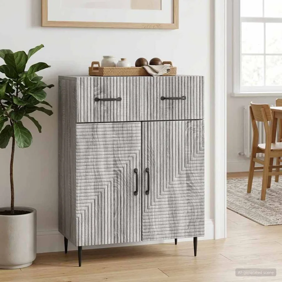 Buffet Sonoma gris 66 x 34,5 x 89,5 cm Bois d'ingénierie - 4