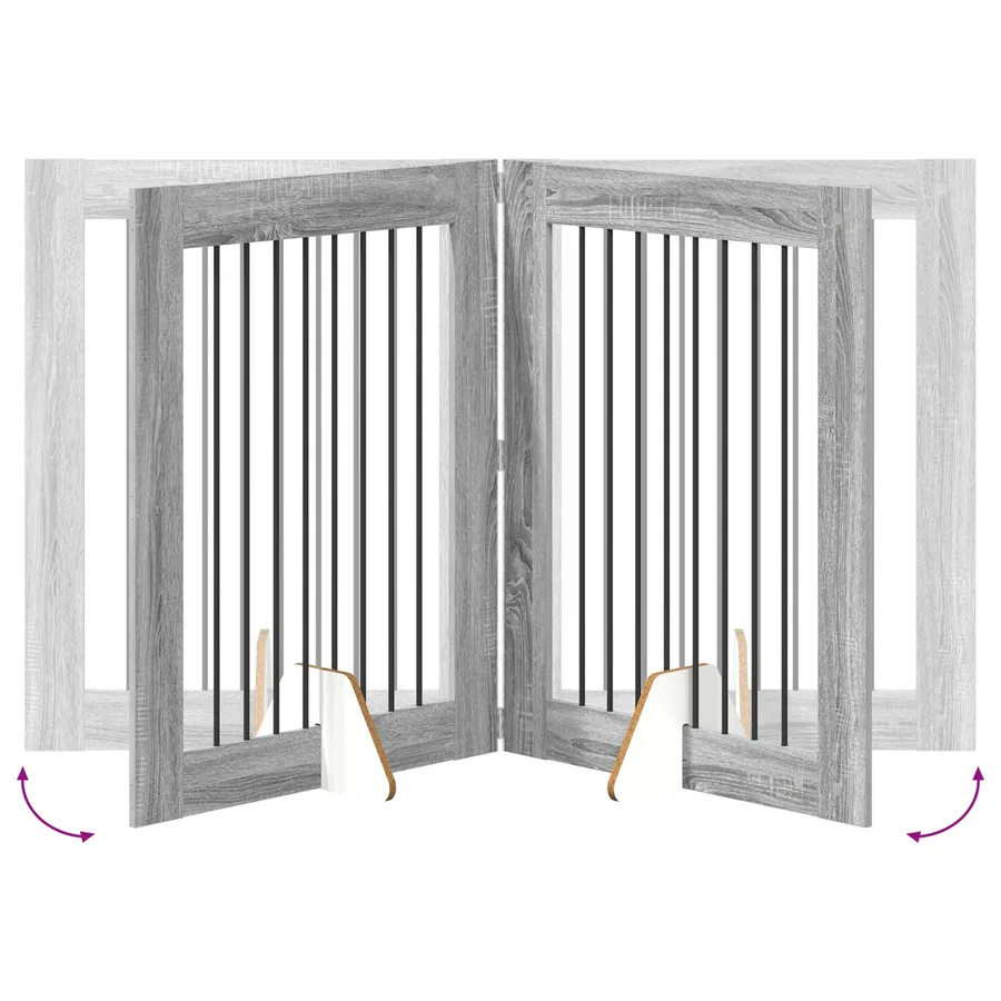 Porte de chien pliable avec supports 4 pcs Sonoma gris 321 cm - 6