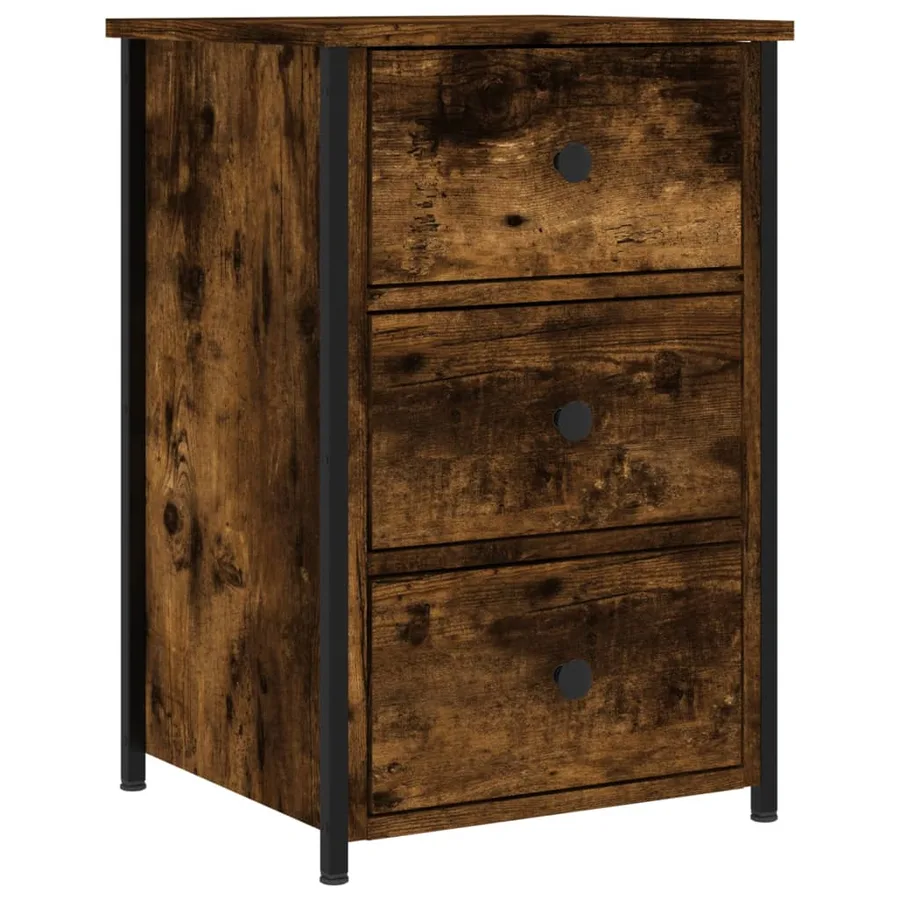 Tables de chevet 2 pcs chêne fumé 40x36x60 cm bois d’ingénierie - 5