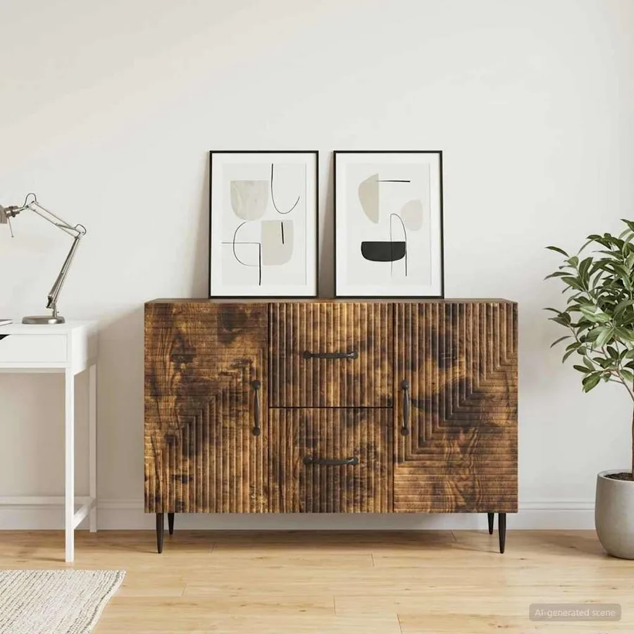 Buffet Chêne fumé 89 x 34,5 x 60 cm Bois d'ingénierie - 4