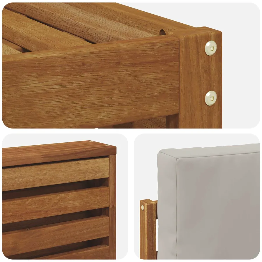 Ensemble de canapé d'angle 6 pcs Gris Naturel et Clair - 6