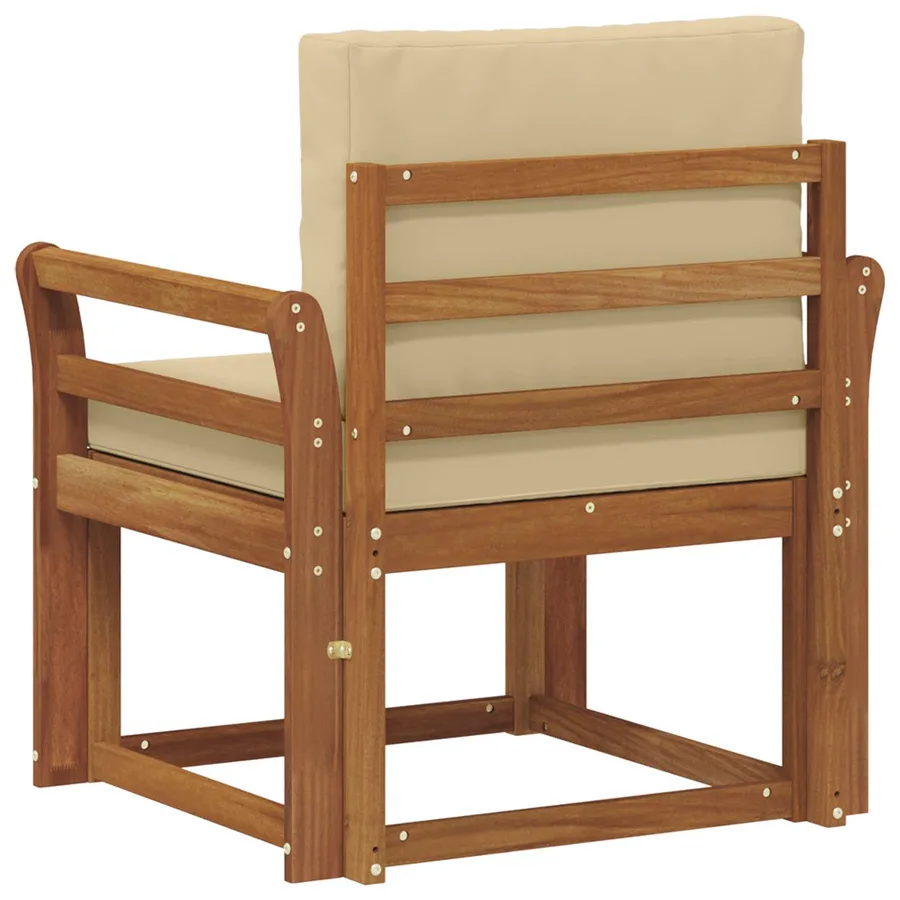Canapé d’extérieur Bois d'acacia massif et polyester Naturel - 5