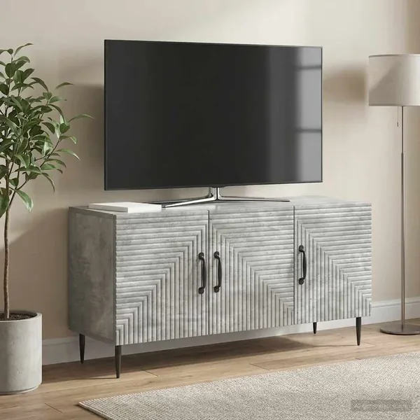 Meuble TV Gris béton 99 x 34,5 x 50 cm Bois d'ingénierie