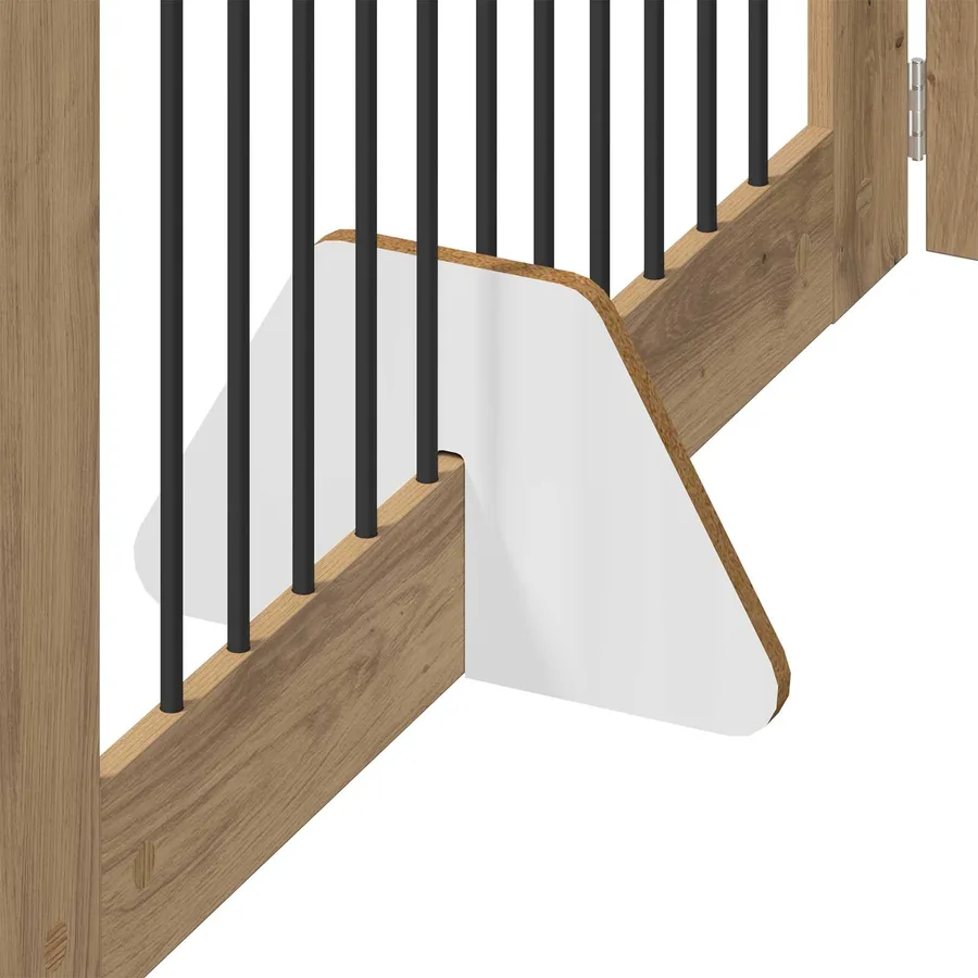 Porte de chien pliable avec supports 4 pcs Chêne artisanal - 5