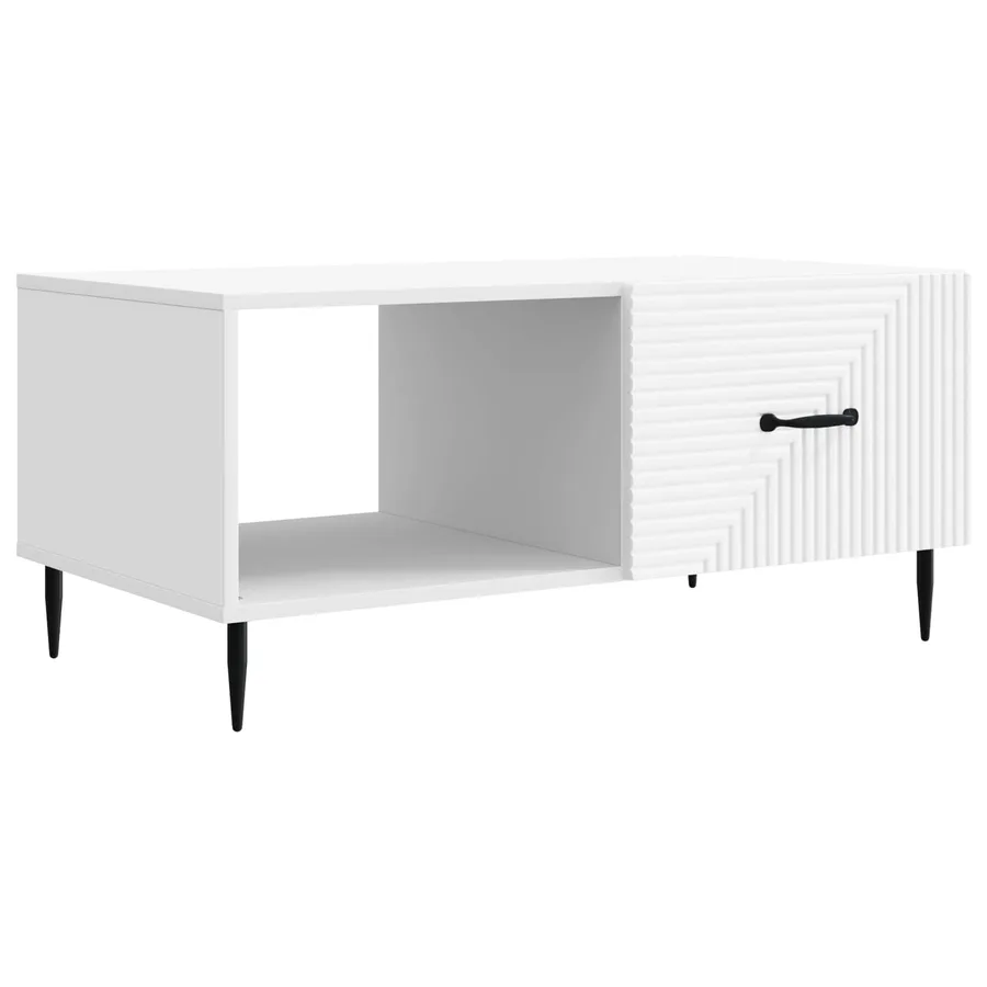Table basse Blanc 90 x 50 x 40 cm Bois d'ingénierie - 2