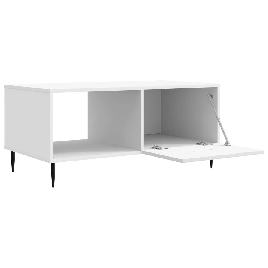 Table basse Blanc 90 x 50 x 40 cm Bois d'ingénierie - 4