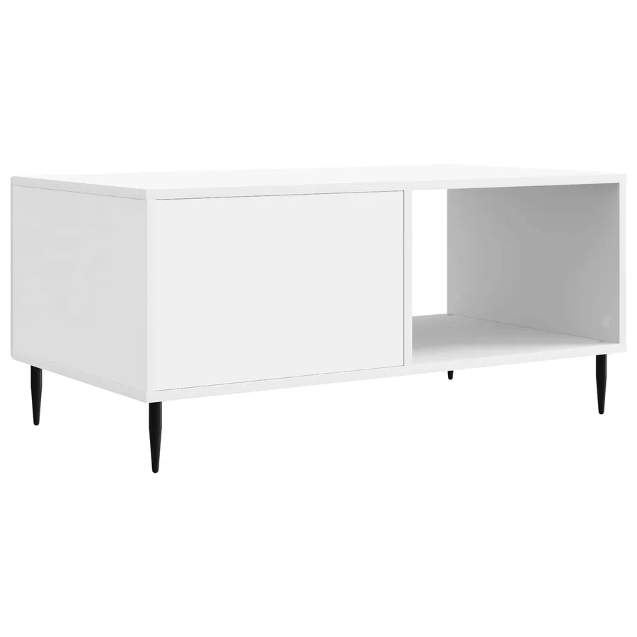 Table basse Blanc 90 x 50 x 40 cm Bois d'ingénierie - 7