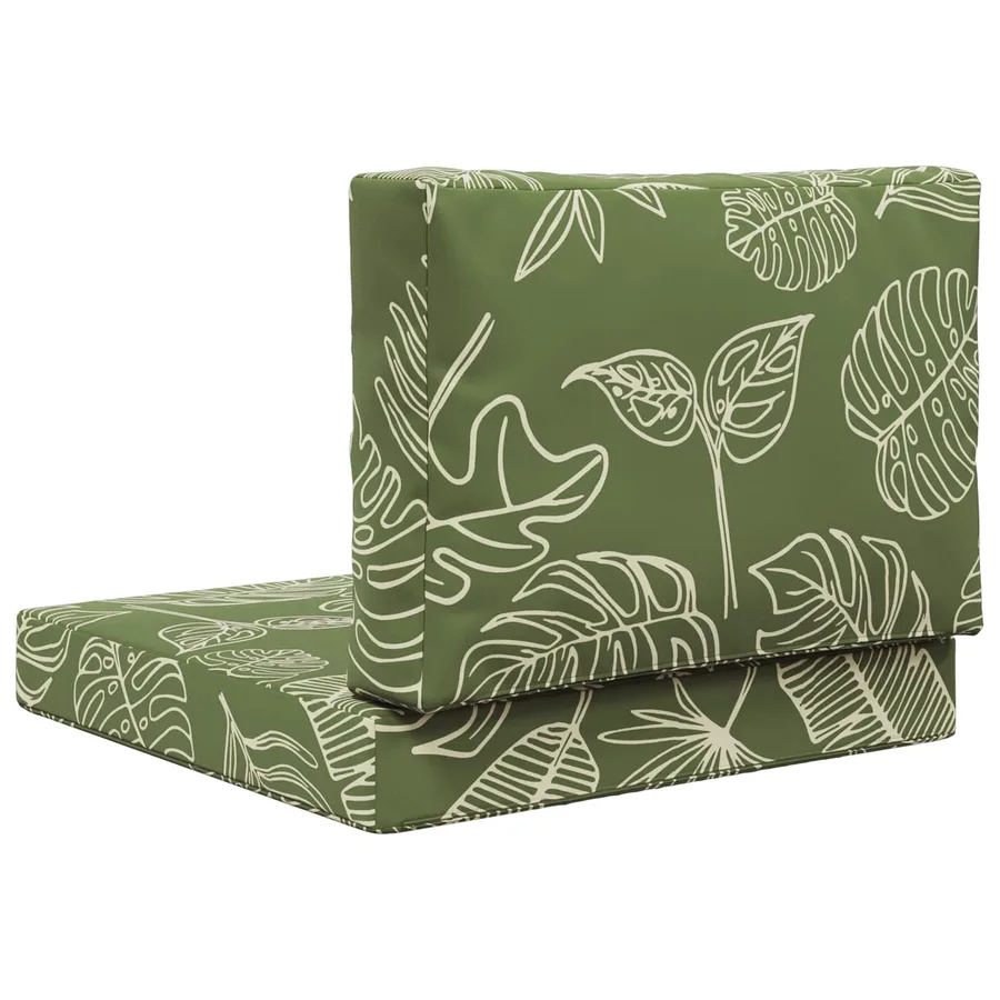Coussin de canapé d'extérieur 2 pcs Modèle feuille Polyester - 7