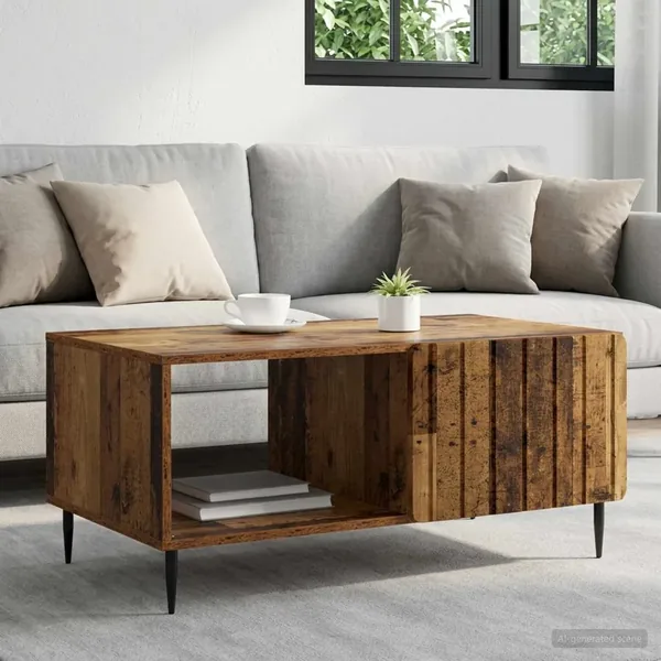 Table basse Bois ancien 90 x 50 x 40 cm Bois d'ingénierie