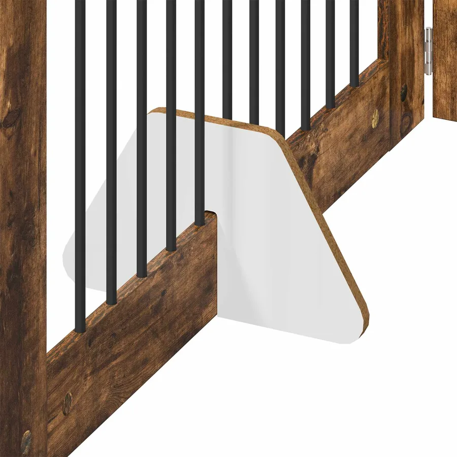 Porte de chien pliable avec supports 4 pcs Chêne fumé 401 cm - 5