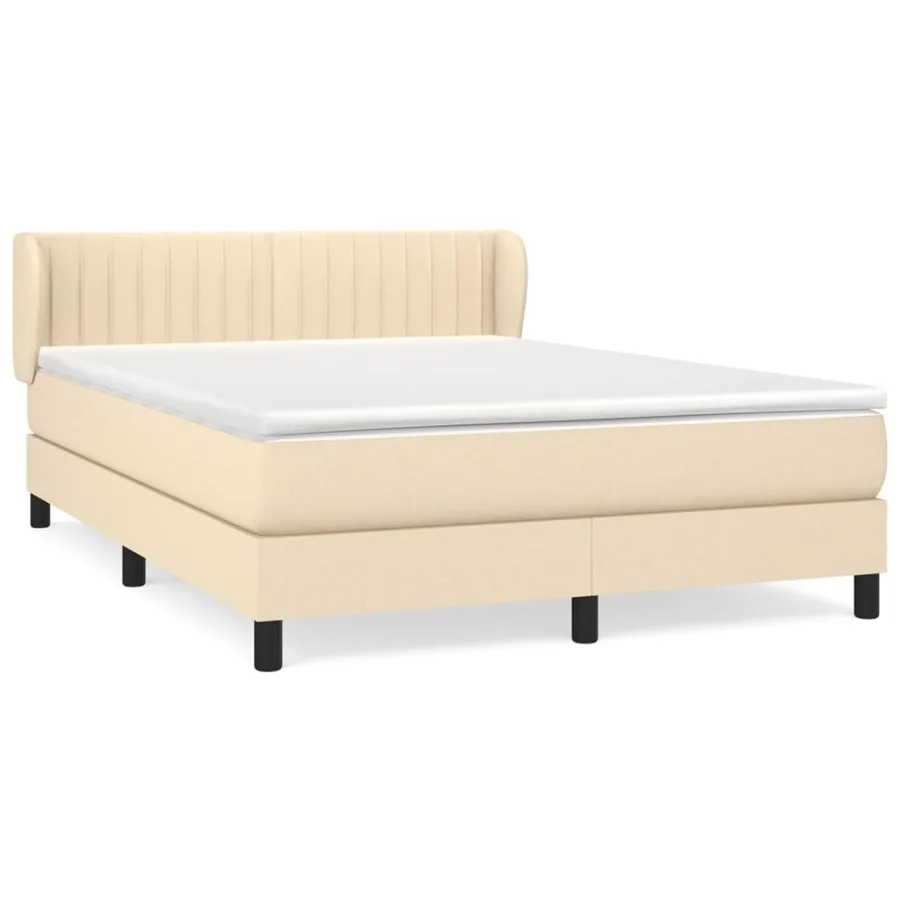 Sommier à lattes de lit avec matelas Crème 140x190 cm Tissu - 2