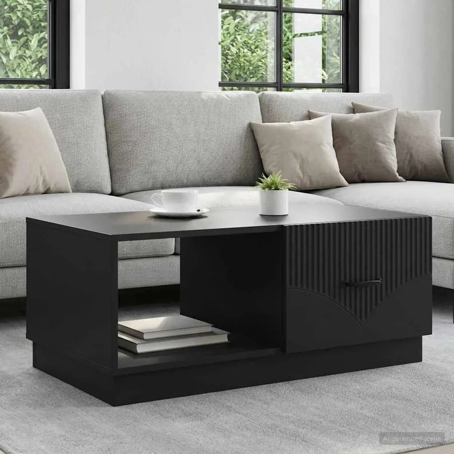 Table basse Noir 90 x 50 x 37 cm Bois d'ingénierie