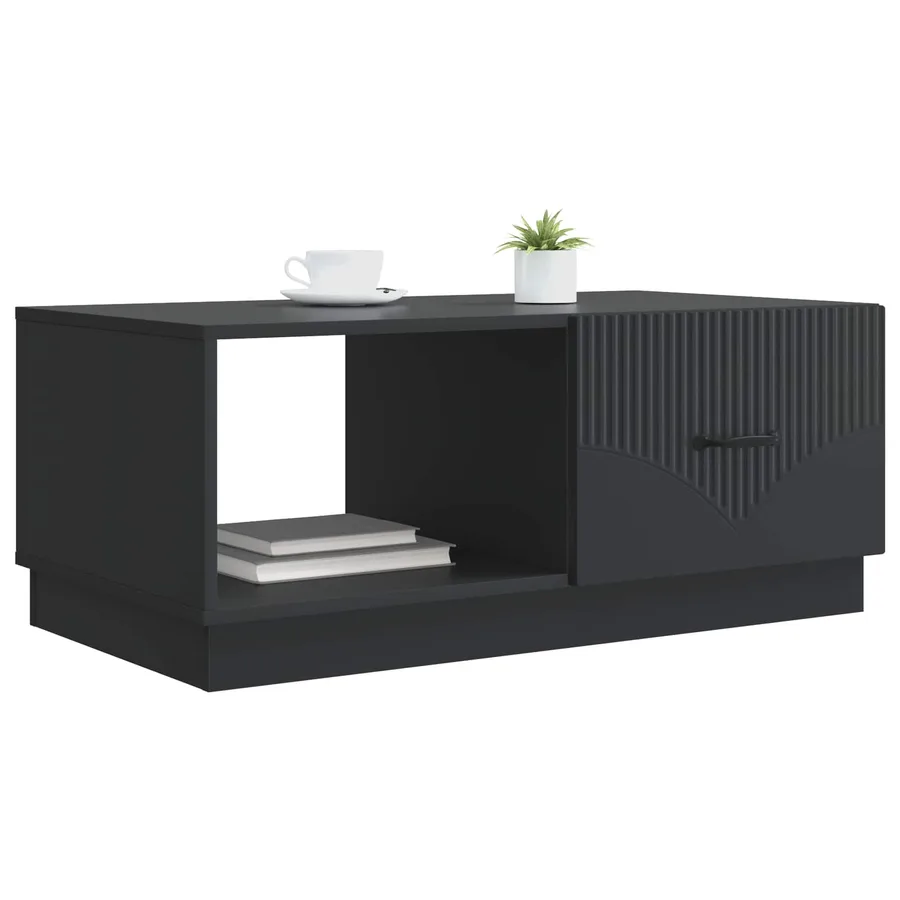 Table basse Noir 90 x 50 x 37 cm Bois d'ingénierie - 3
