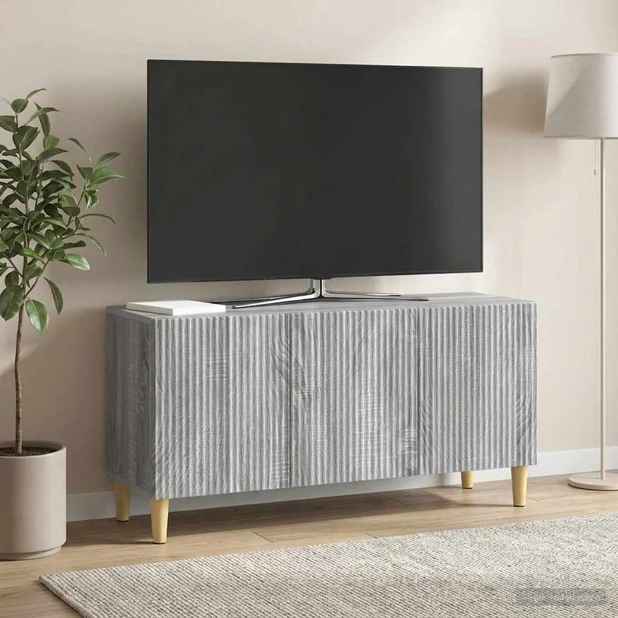 Meuble TV Sonoma gris 99 x 34,5 x 50 cm Bois d'ingénierie - 4