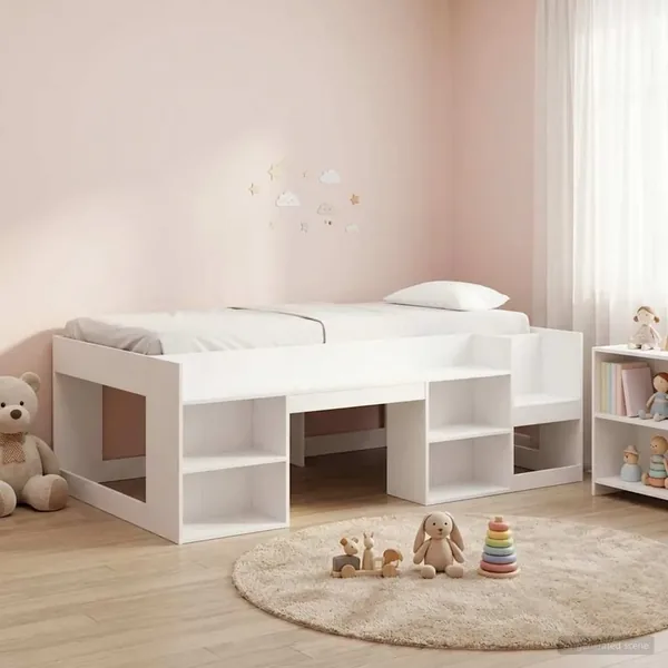 Cadre de lit pour enfants avec rangement Blanc 80 x 200 cm