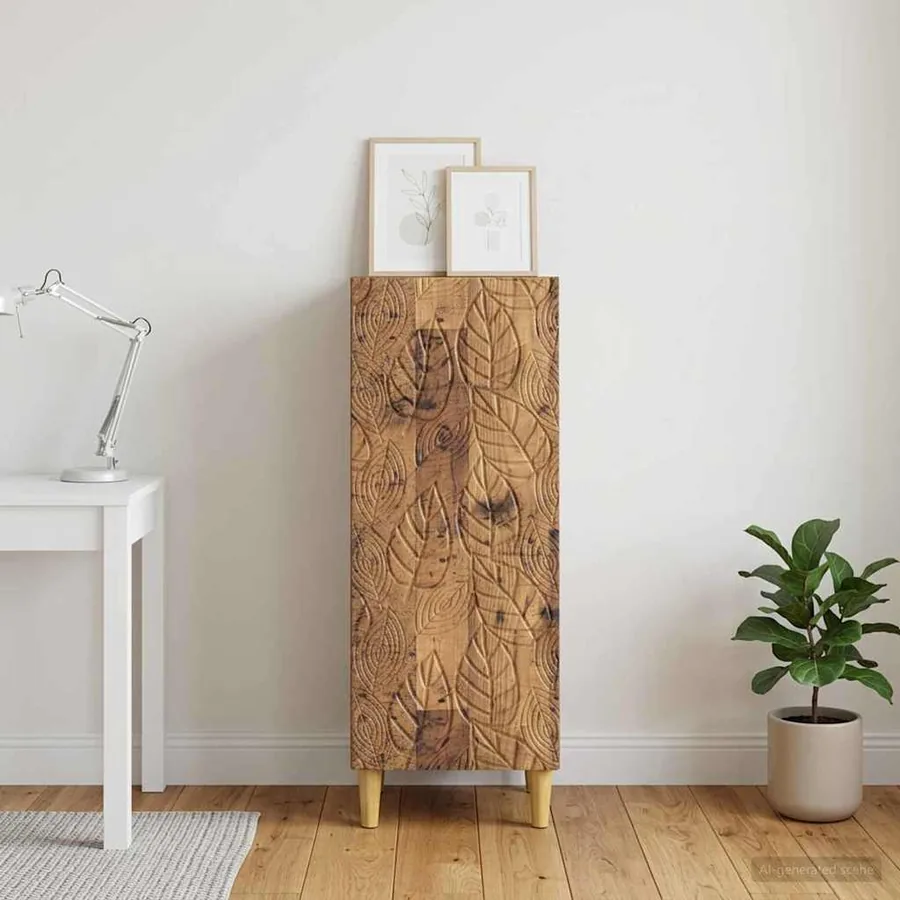Buffet Bois ancien 33 x 34,5 x 90 cm Bois d'ingénierie