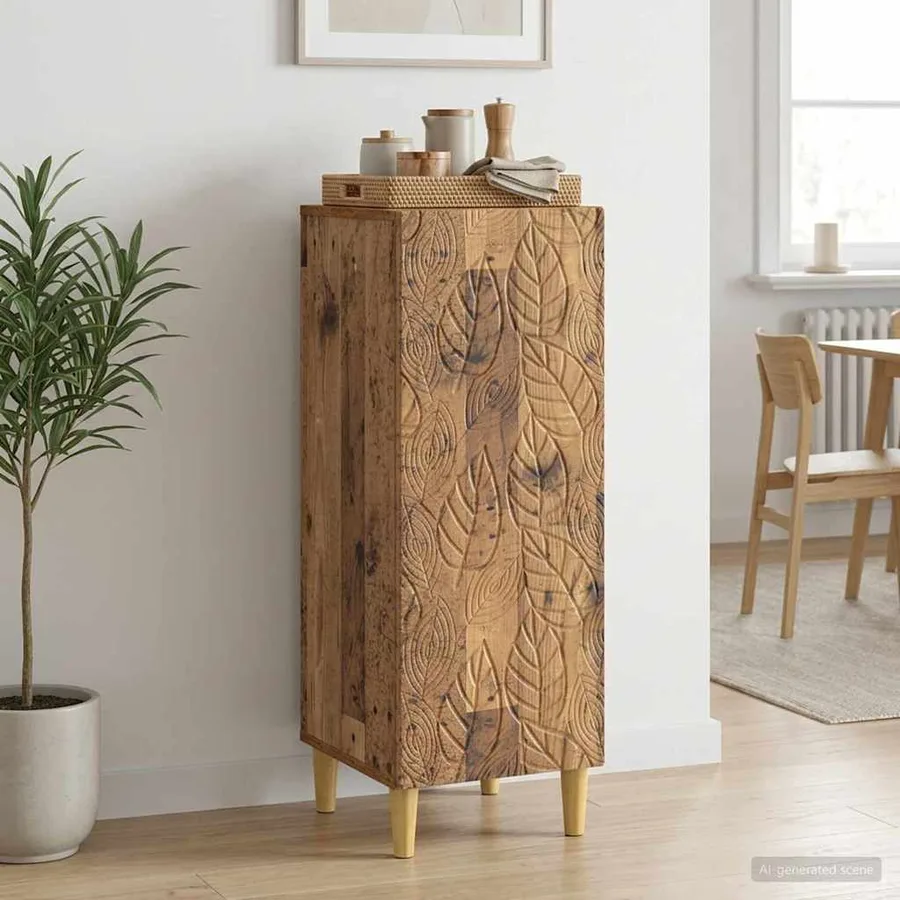 Buffet Bois ancien 33 x 34,5 x 90 cm Bois d'ingénierie - 3