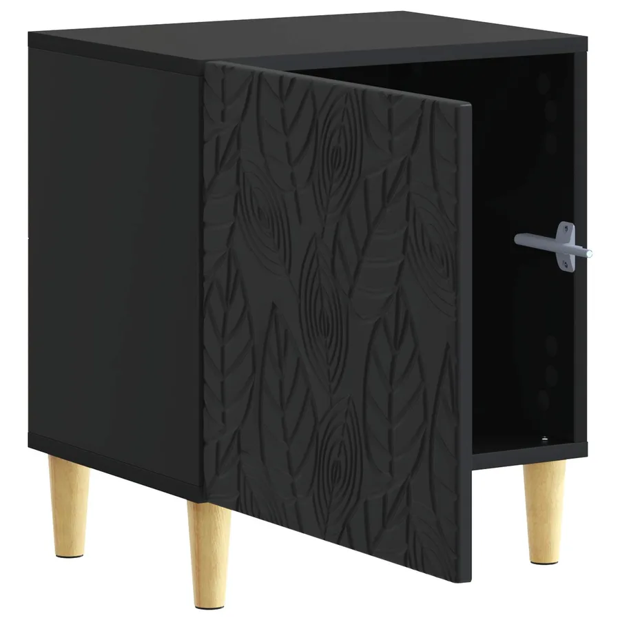 Table de chevet 2 pcs Noir 43 x 34,5 x 50 cm Bois d'ingénierie - 5