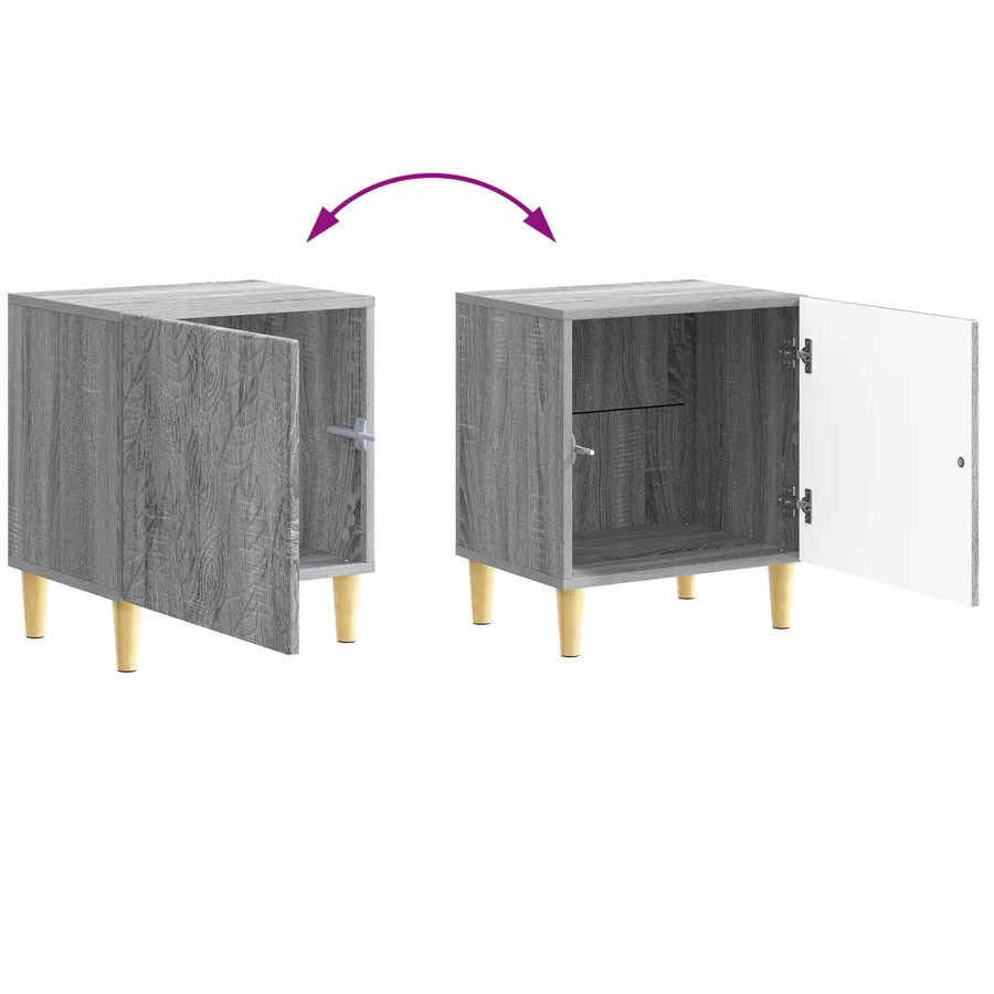Table de chevet Sonoma gris 43 x 34,5 x 50 cm Bois d'ingénierie - 9