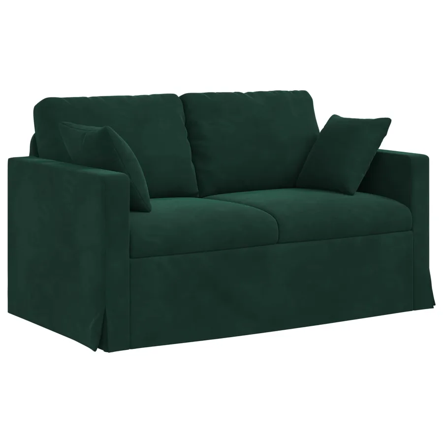 Ensemble de Canapés 2 pcs Vert foncé 138 x 78 x 80 cm Velours - 5