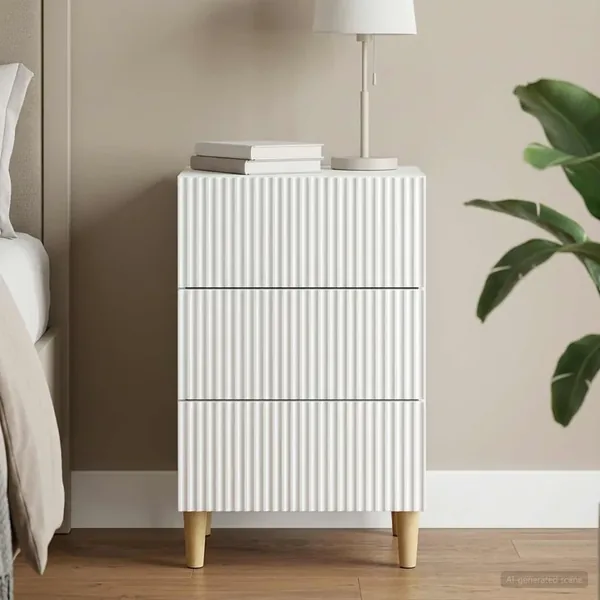 Cabinet de chevet Blanc 43 x 41 x 66,5 cm Bois d'ingénierie