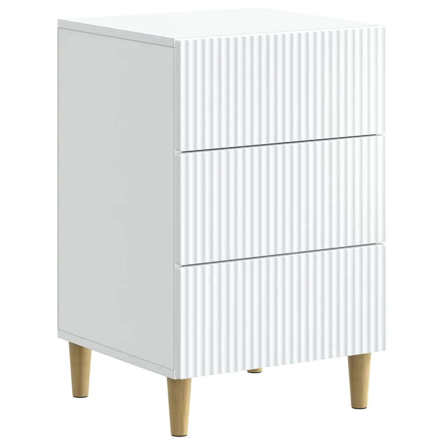 Cabinet de chevet Blanc 43 x 41 x 66,5 cm Bois d'ingénierie - 2