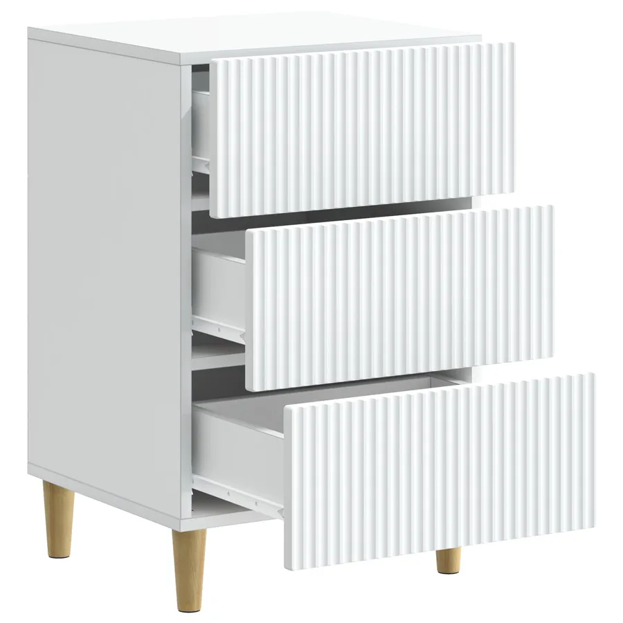 Cabinet de chevet Blanc 43 x 41 x 66,5 cm Bois d'ingénierie - 4